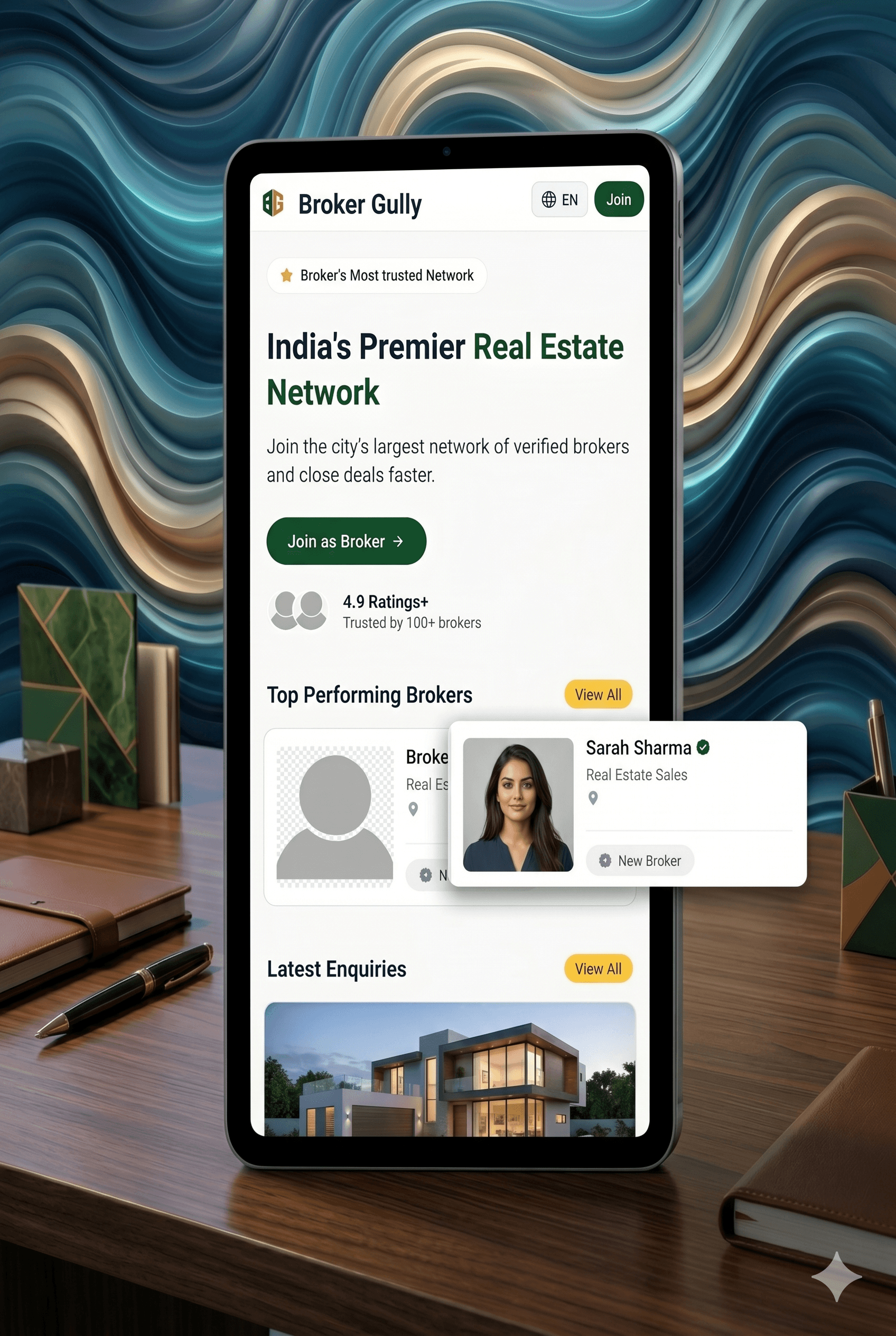 Broker Gully - B2B Real Estate Platform Project Dashboard Interface